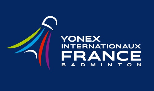 The Yonex French Open badminton logo is unveiled with its French tournament name Yonex Internationaux France Badminton.